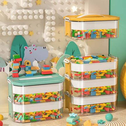 Building block storage box